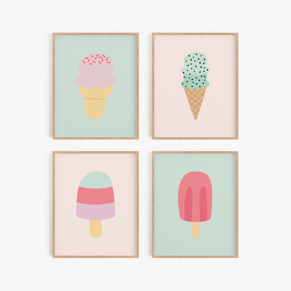 Sweet Summer Art Prints (Set of 4)