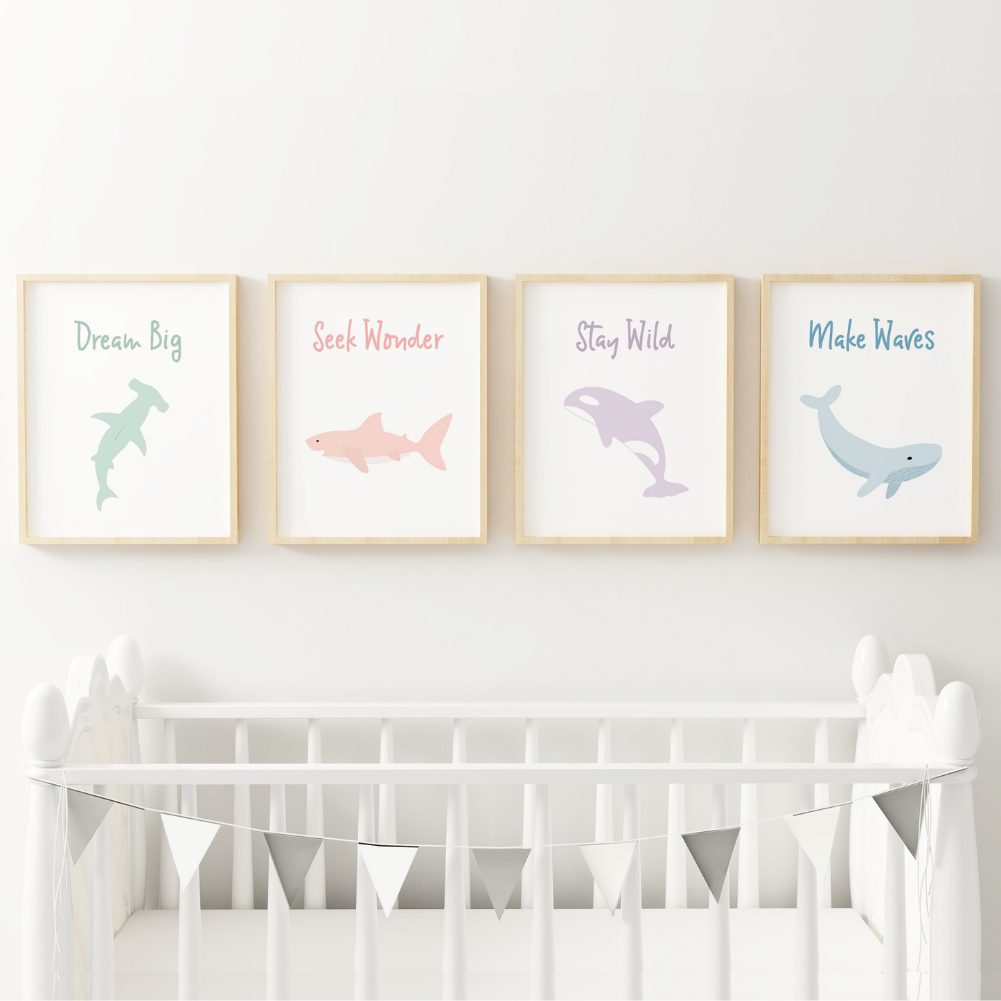 Inspirational Ocean Animal Art Prints (Set of 4)