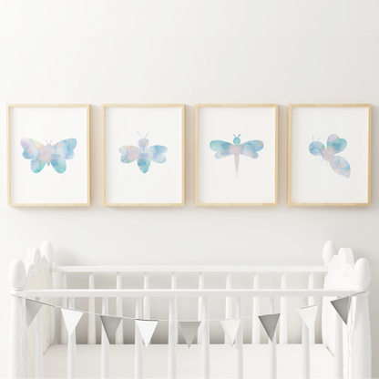 Sky Flyers Insect Art Prints (Set of 4)