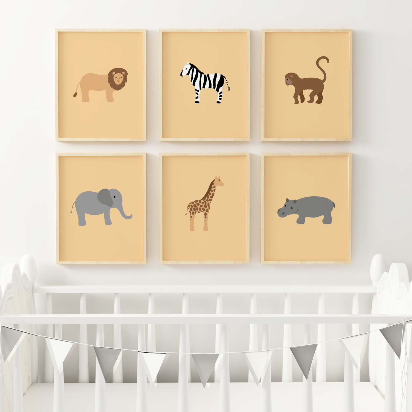 Safari Animal Art Prints (Set of 6)