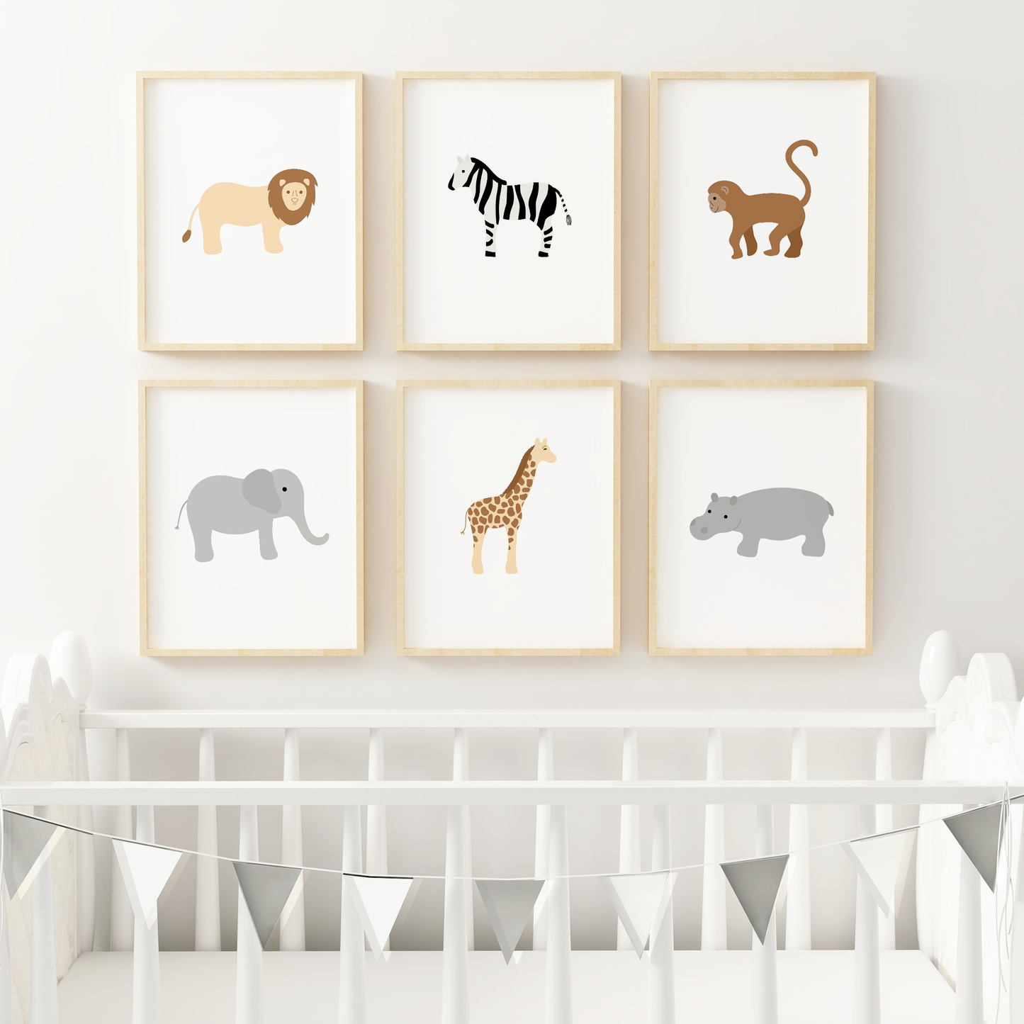 Safari Animal Art Prints (Set of 6)