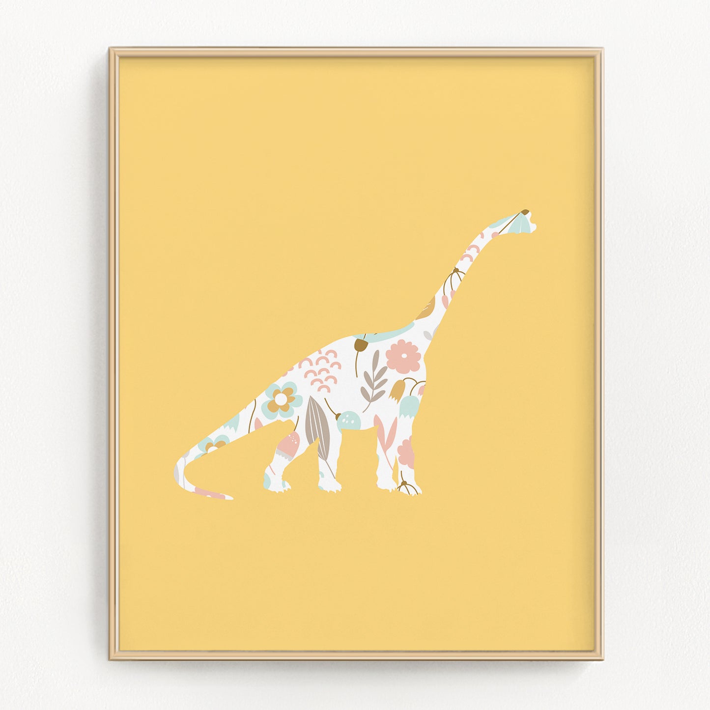 Floral Dinosaur Art Prints (Set of 2)