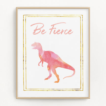 Watercolor Dinosaur Art Prints (Set of 4)