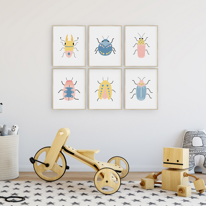 Beautiful Beetles Art Prints (Set of 6)