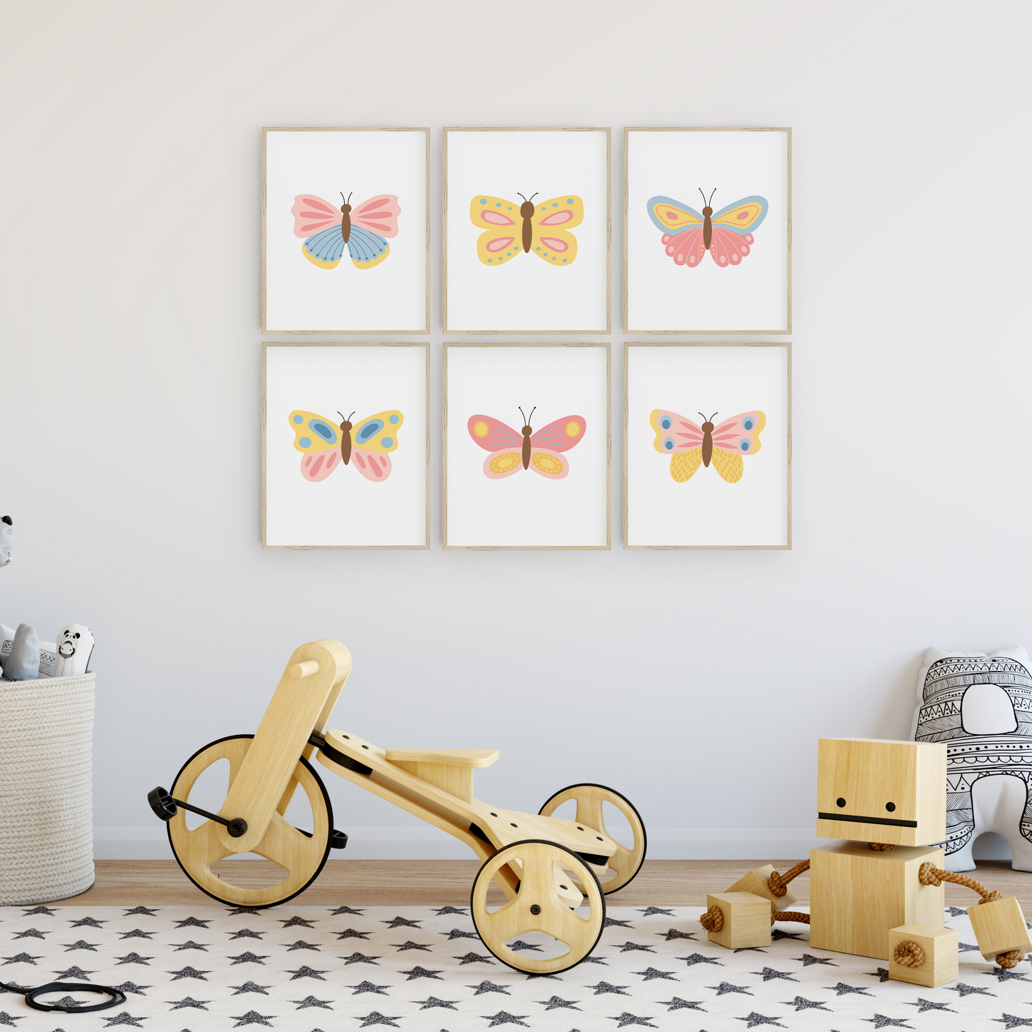 Beautiful Butterflies Art Prints (Set of 6)