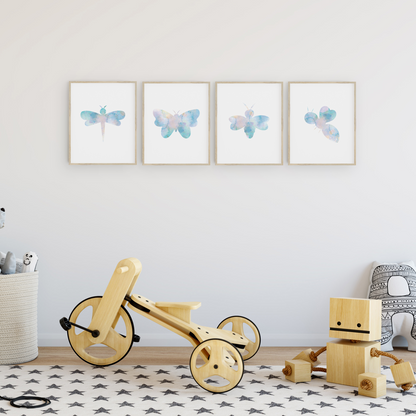 Sky Flyers Insect Art Prints (Set of 4)