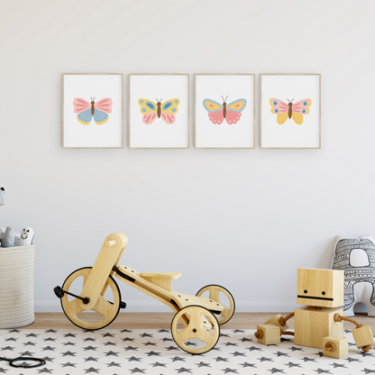 Beautiful Butterflies Art Prints (Set of 4)