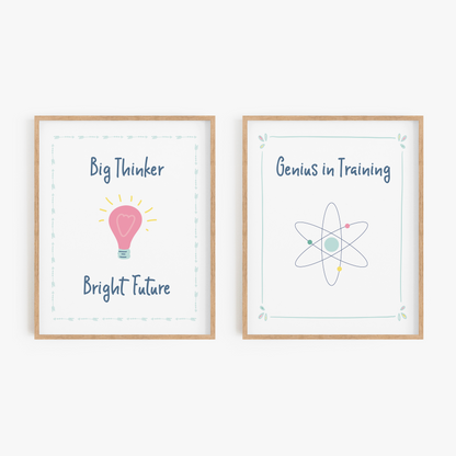 Bright Kids Science Art Prints (Set of 2)