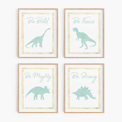 Watercolor Dinosaur Art Prints (Set of 4)