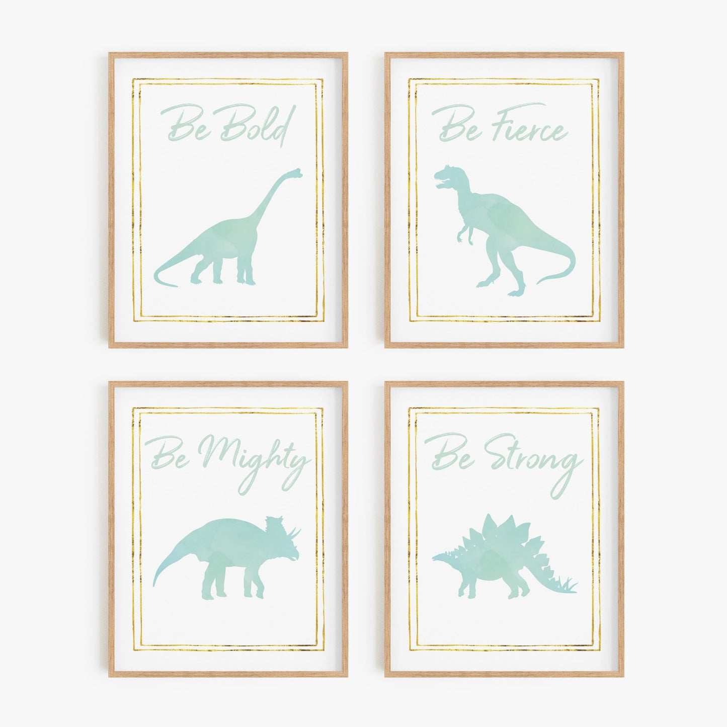 Watercolor Dinosaur Art Prints (Set of 4)