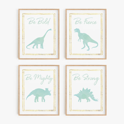 Watercolor Dinosaur Art Prints (Set of 4)