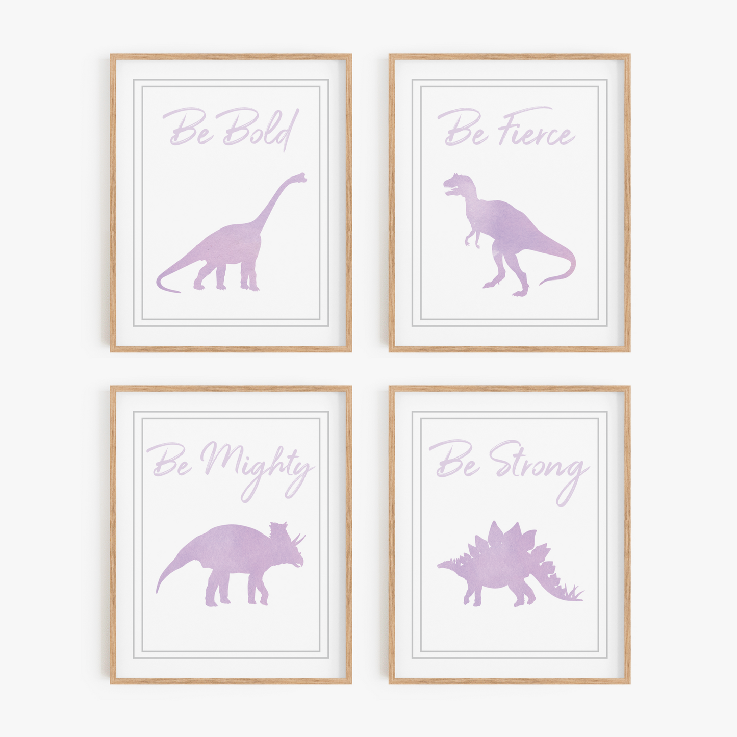 Watercolor Dinosaur Art Prints (Set of 4)