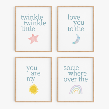 Nursery Rhyme Art Prints (Set of 4)