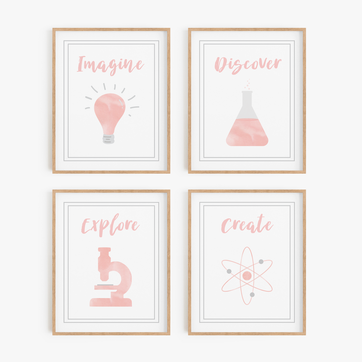 Watercolor Science Art Prints (Set of 4)