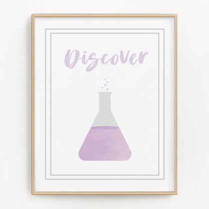 Watercolor Science Art Prints (Set of 4)