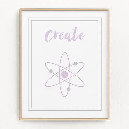 Watercolor Science Art Prints (Set of 4)