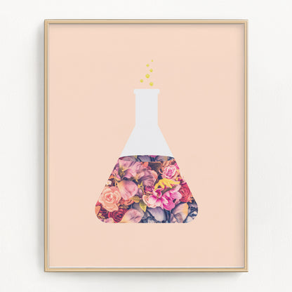 Blush Floral Science Art Prints (Set of 2)