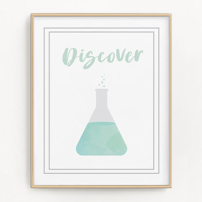 Watercolor Science Art Prints (Set of 4)