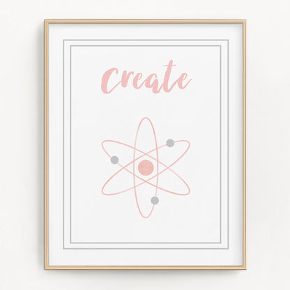 Watercolor Science Art Prints (Set of 4)