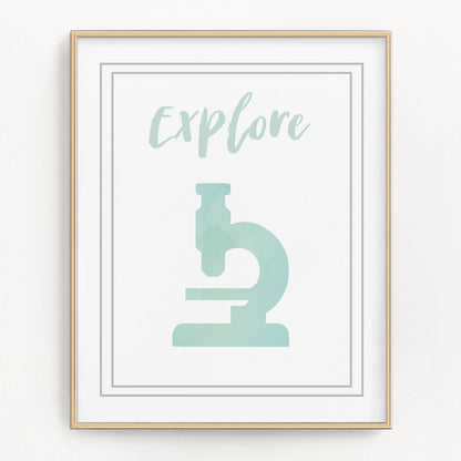 Watercolor Science Art Prints (Set of 4)