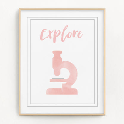 Watercolor Science Art Prints (Set of 4)