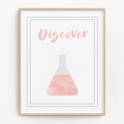 Watercolor Science Art Prints (Set of 4)