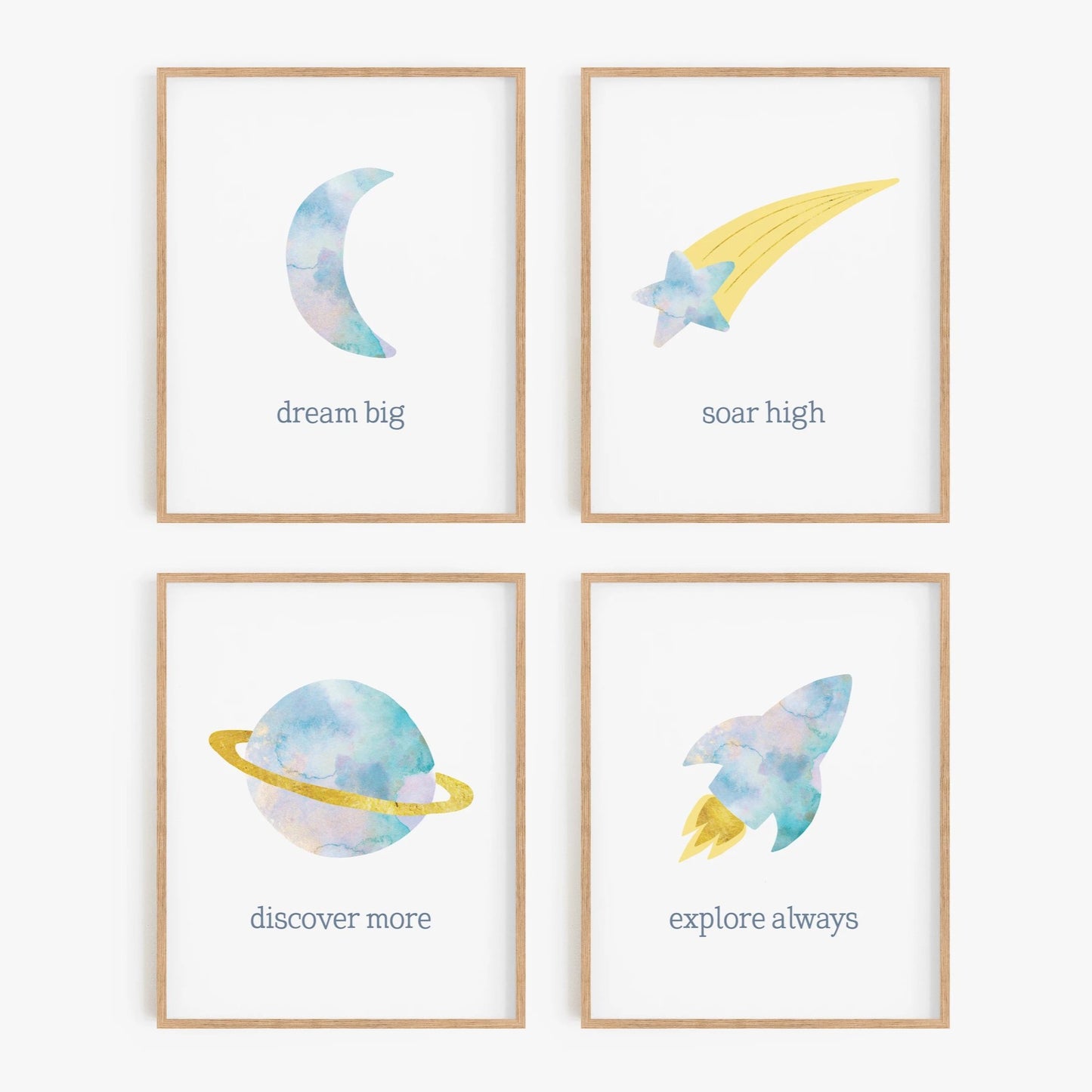 Sweet Dreams Celestial Art Prints (Set of 4)