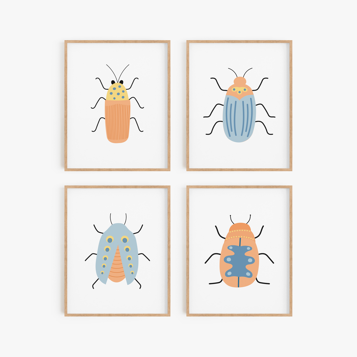 Beautiful Beetles Art Prints (Set of 4)