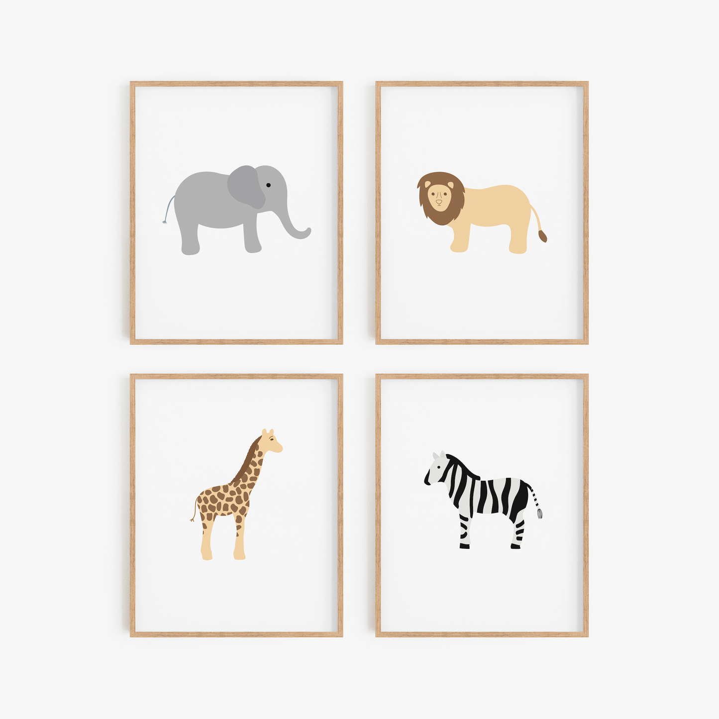 Safari Animal Art Prints (Set of 4)