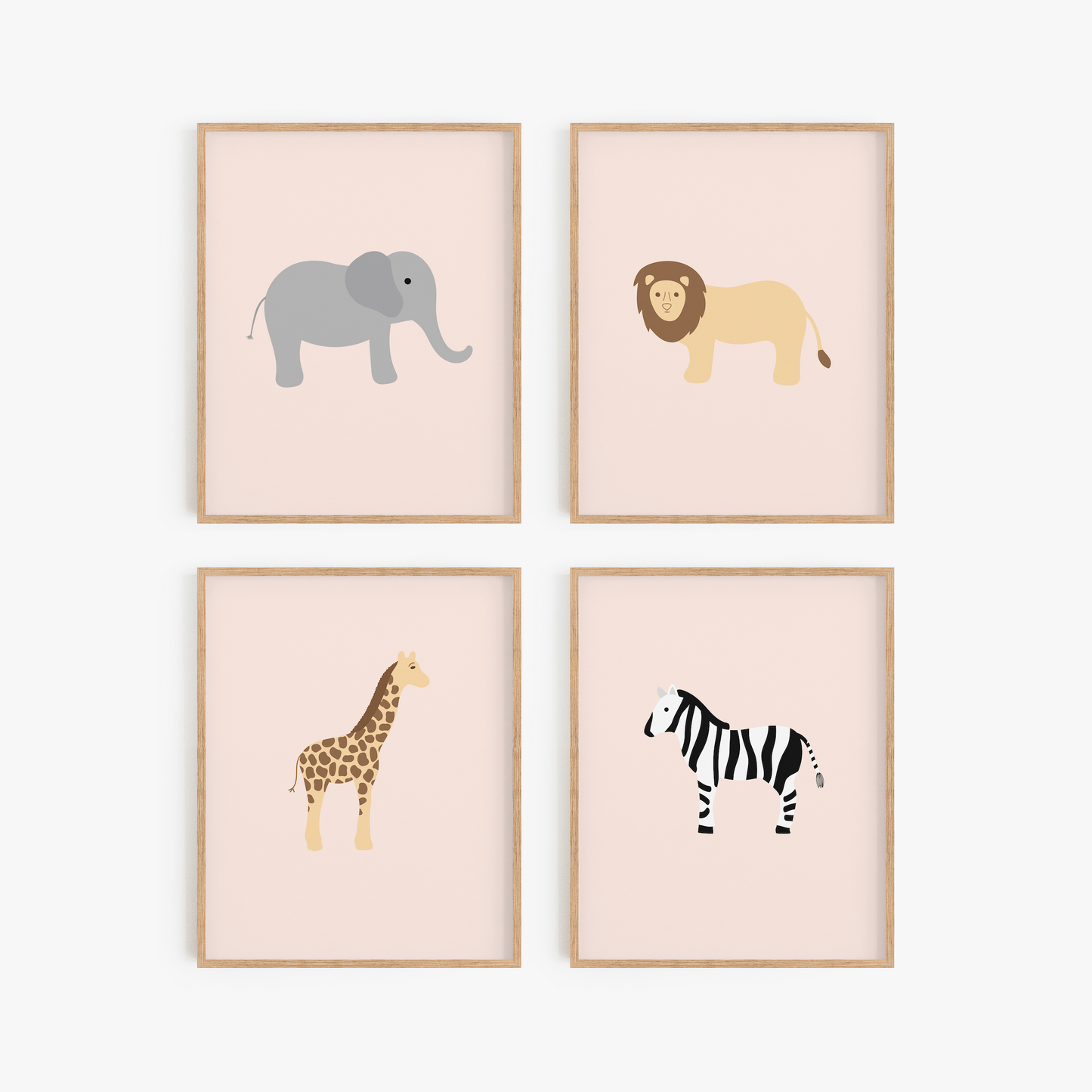 Safari Animal Art Prints (Set of 4)