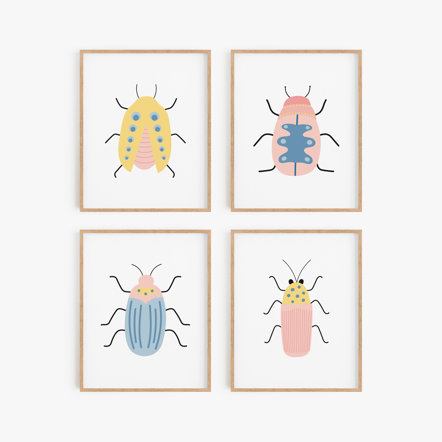 Beautiful Beetles Art Prints (Set of 4)