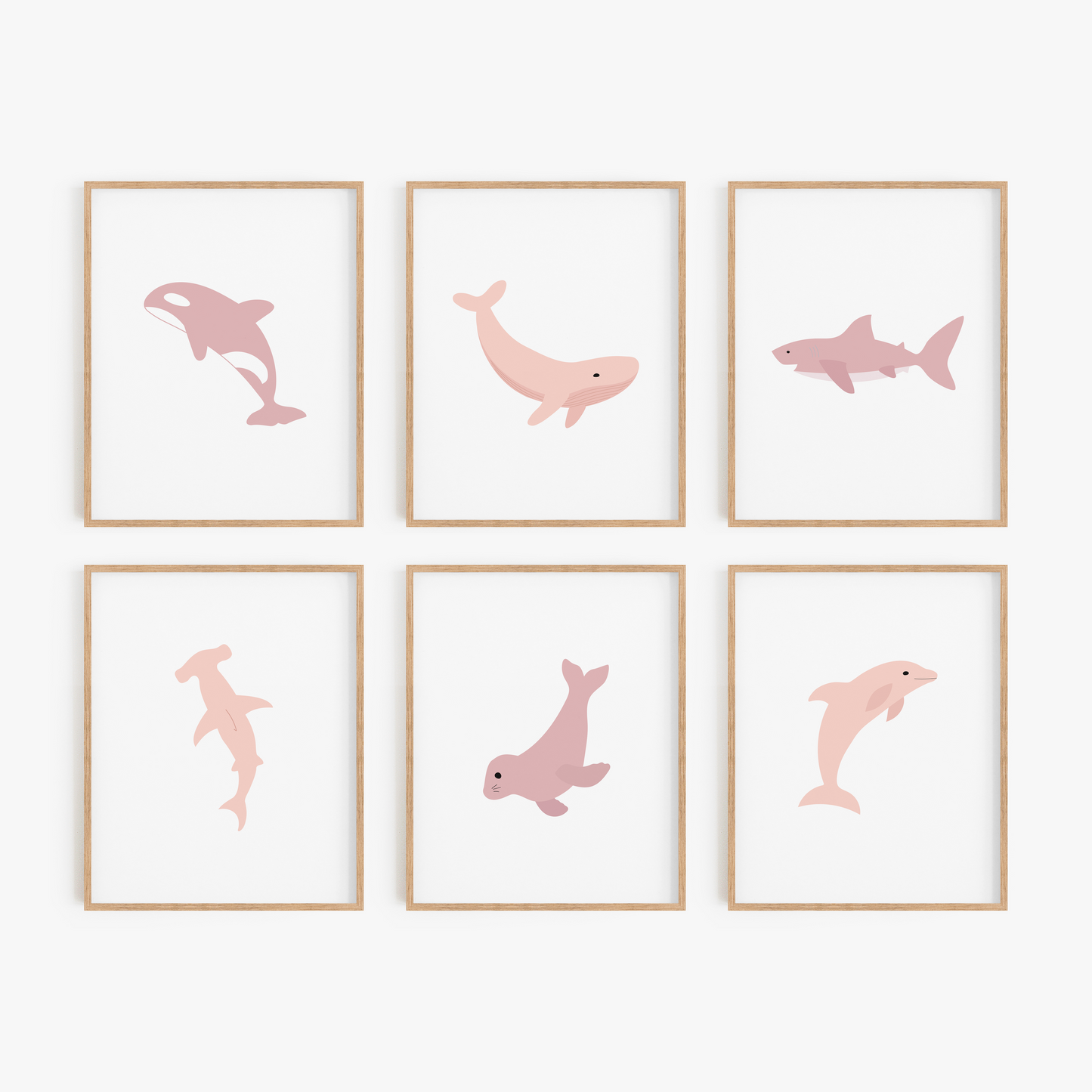 Ocean Animal Art Prints (Set of 6)